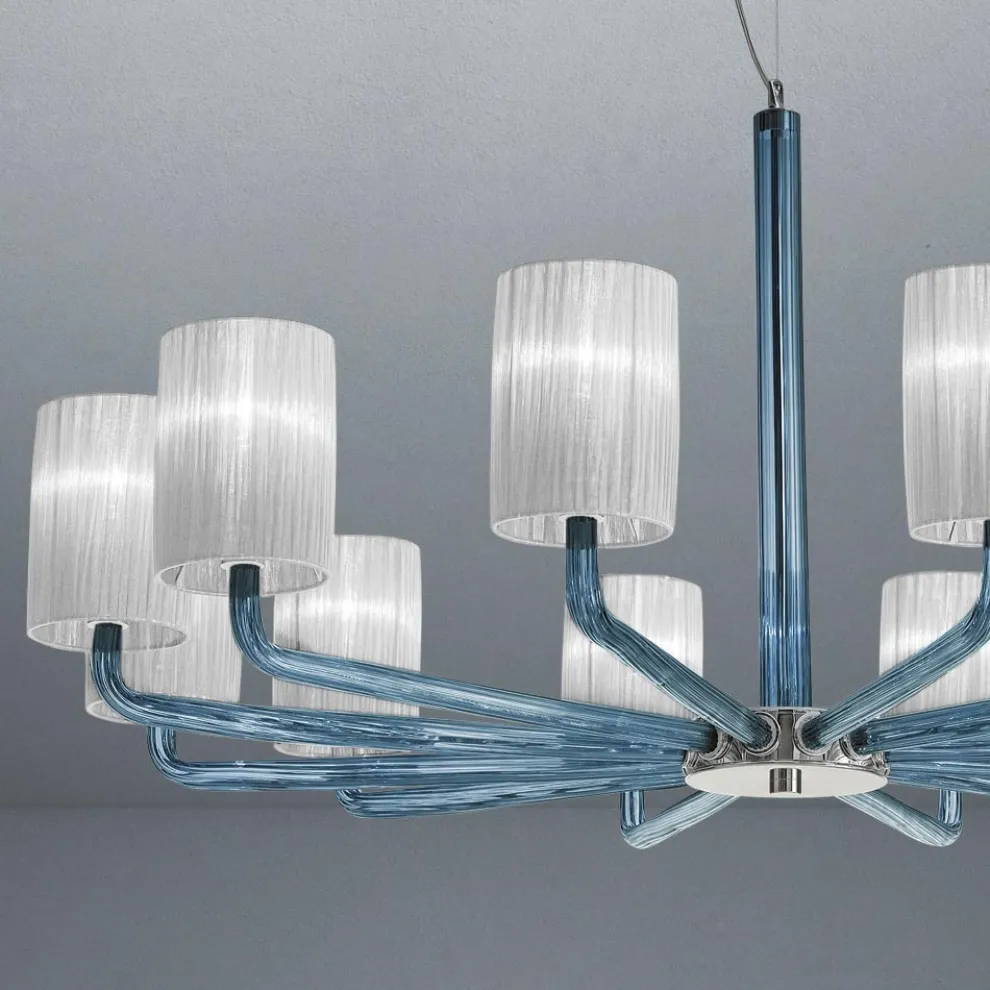 Kronleuchter aus Glas und Metall in Venedig, handgefertigt in Italien - Graham