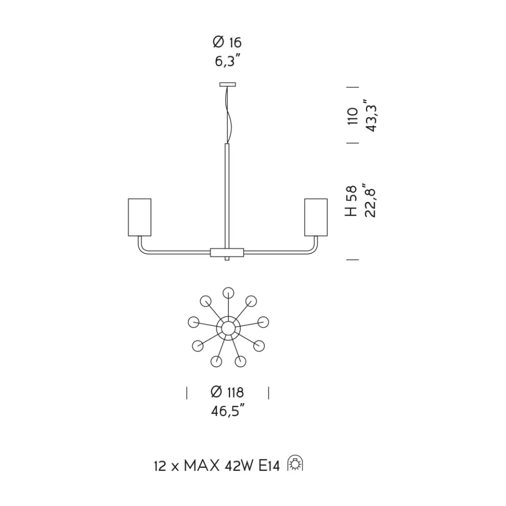 Kronleuchter aus Glas und Metall in Venedig, handgefertigt in Italien - Graham