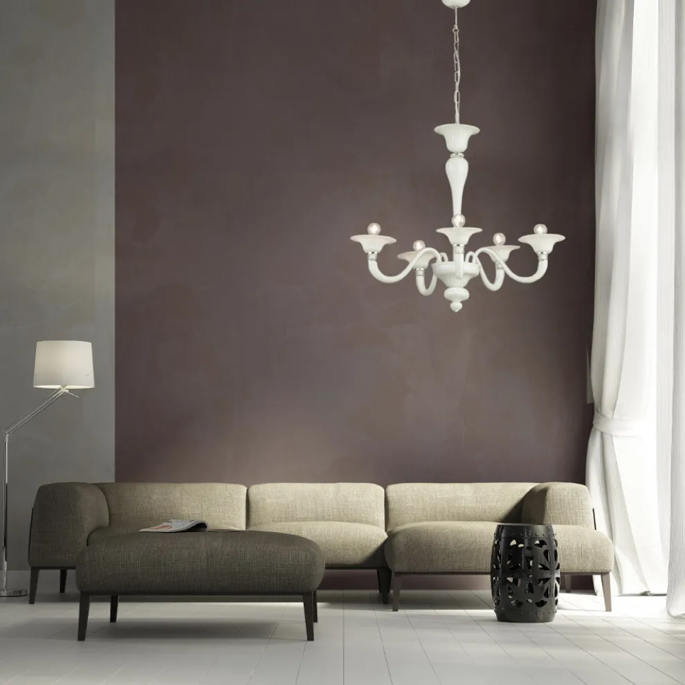 Kronleuchter aus mundgeblasenem venezianischem Glas im klassischen Stil - Demetra