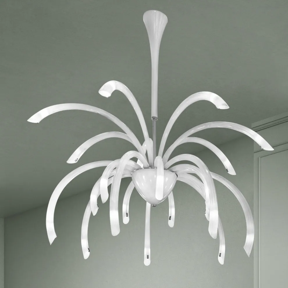 Kronleuchter aus venezianischem Glas mit 21 Lichtern, handgefertigt in Italien - Jason