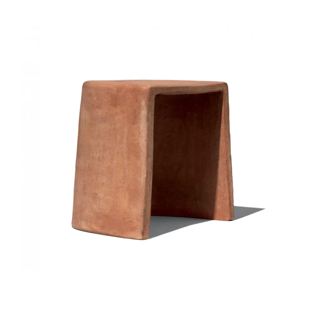 Niedriger Hocker für handgefertigte Terrakotta im Freien Made in Italy - Julio