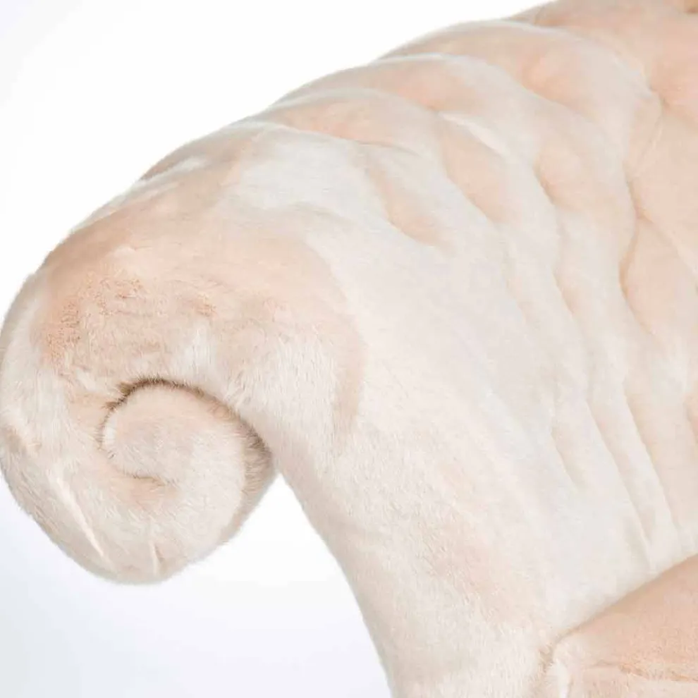 Kunstfell-Sessel Balma mit getufteter Rückenlehne, modernes Design made in Italy