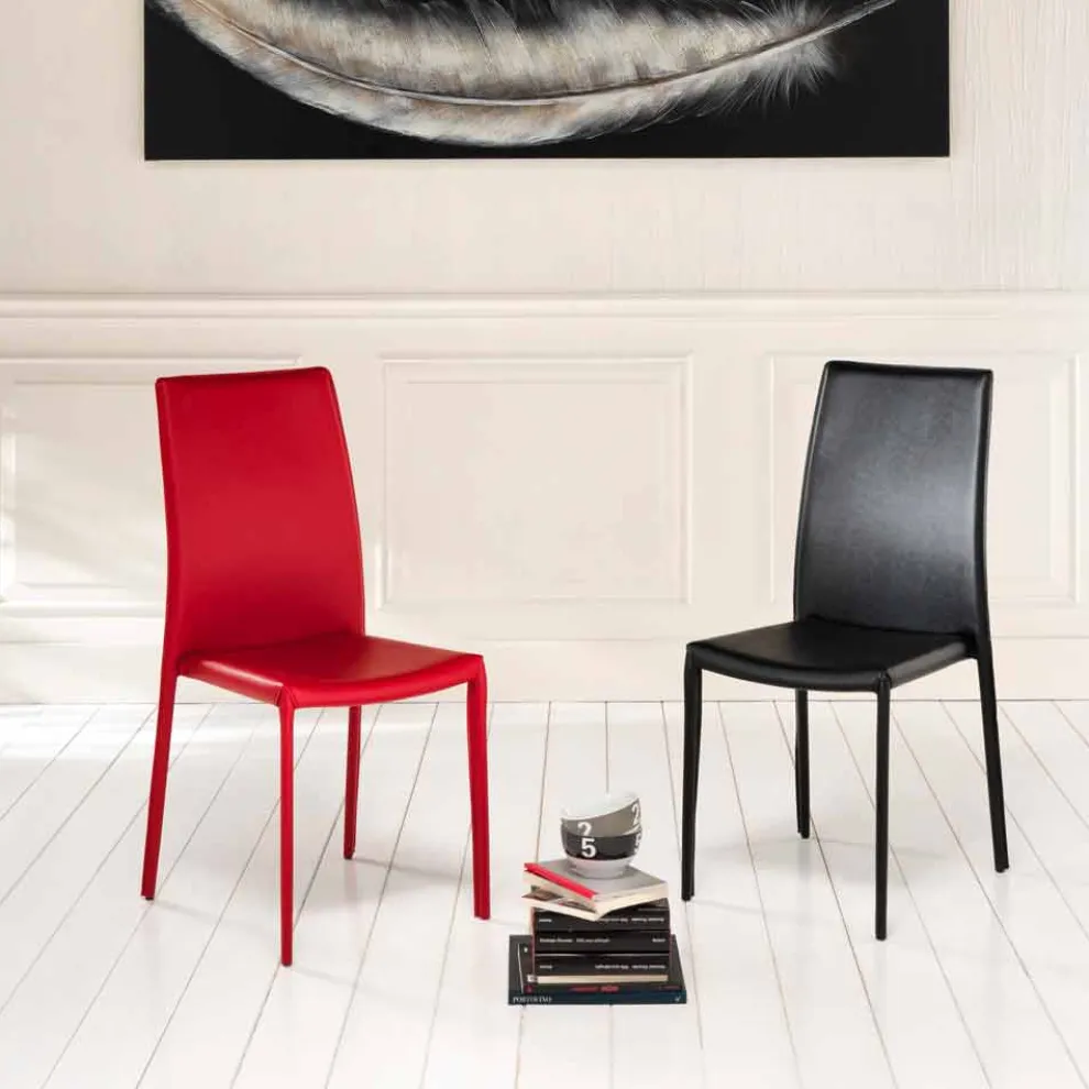 Kunstleder Stuhl im 4er Set in modernem Design Gioia