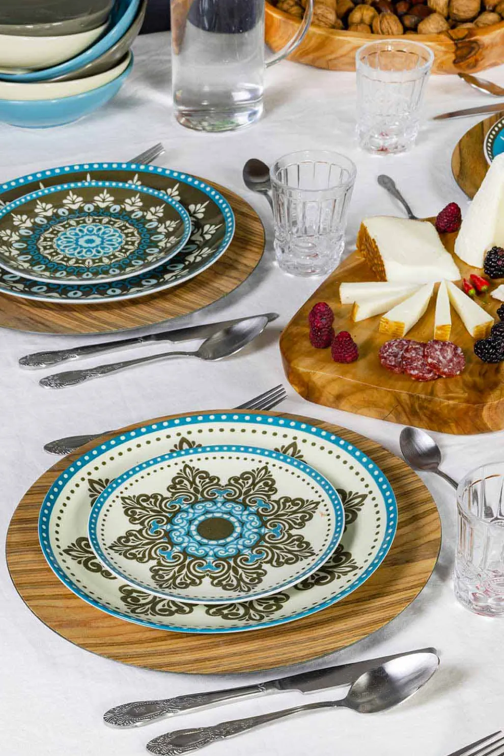 Gefärbtes Porzellangeschirr Set 18 Stück - Eivissa