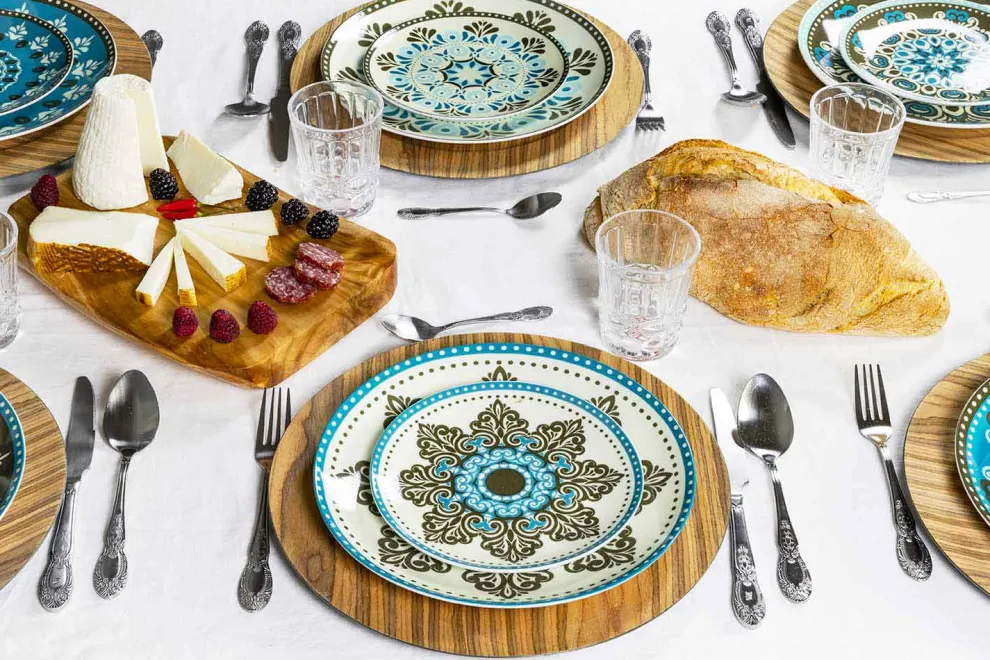 Gefärbtes Porzellangeschirr Set 18 Stück - Eivissa