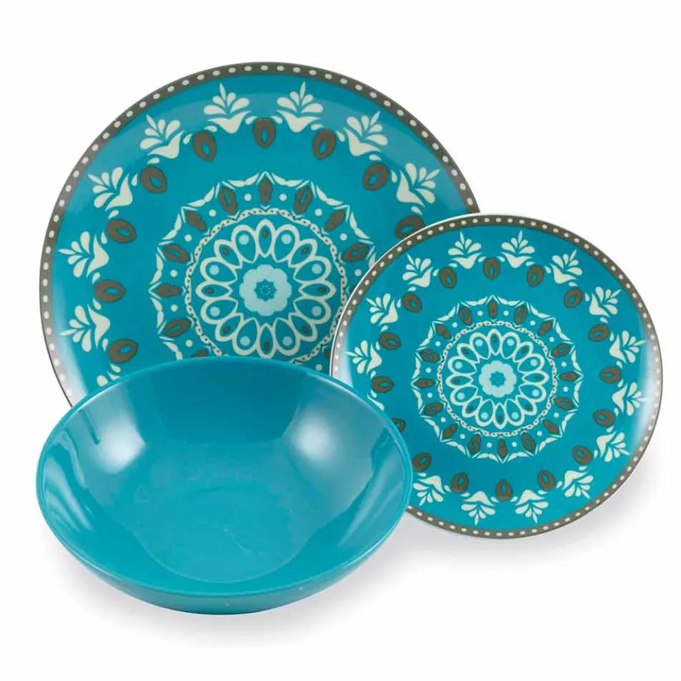 Gefärbtes Porzellangeschirr Set 18 Stück - Eivissa