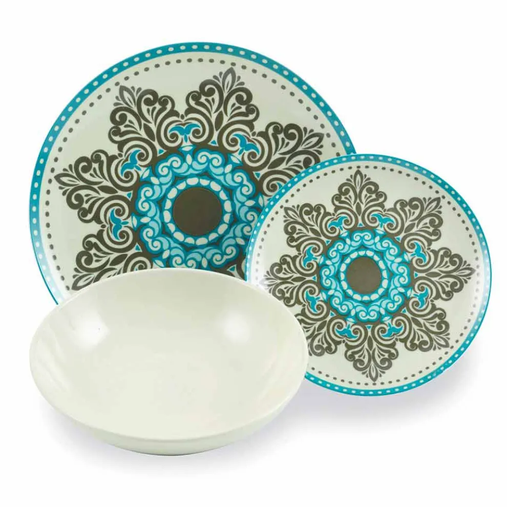 Gefärbtes Porzellangeschirr Set 18 Stück - Eivissa