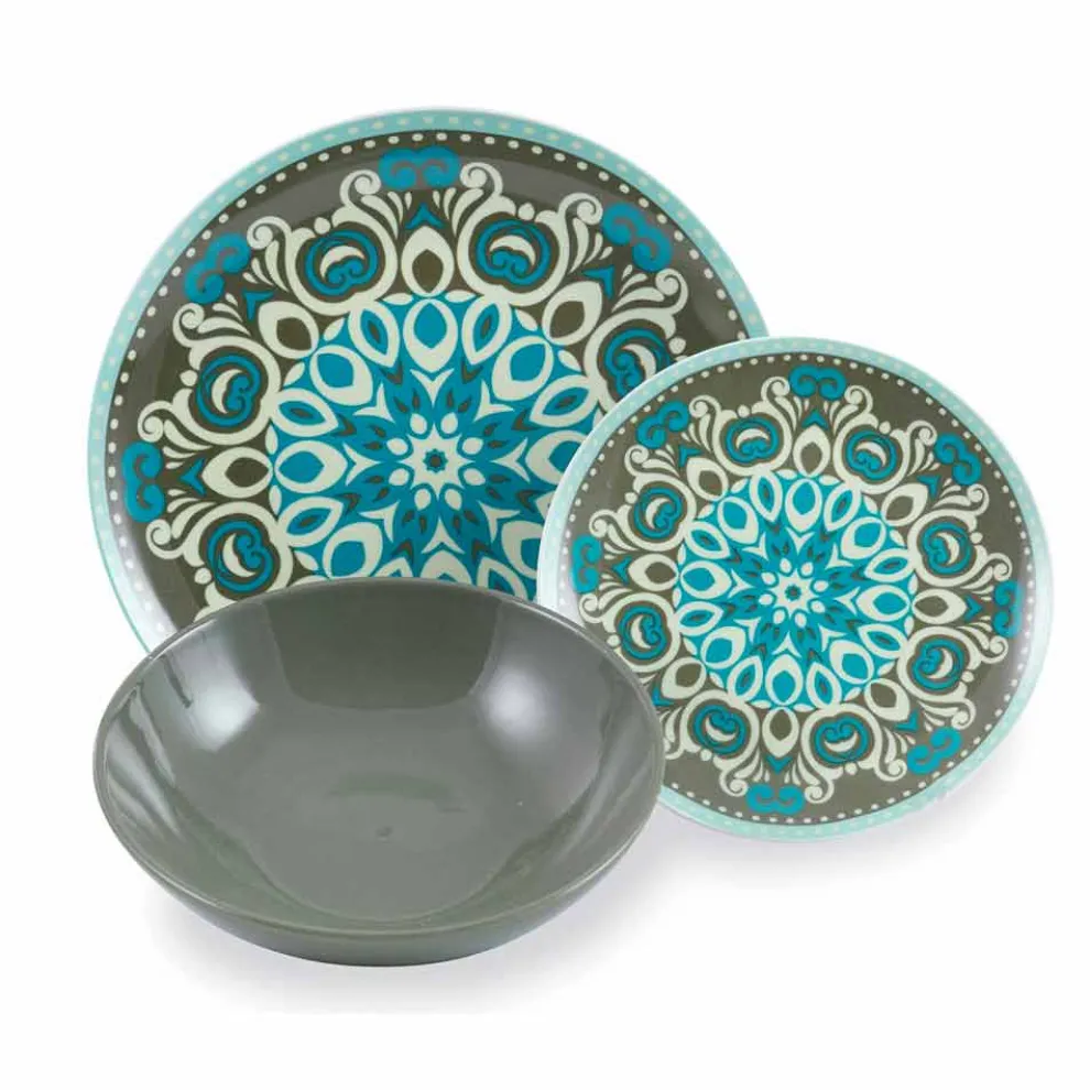 Gefärbtes Porzellangeschirr Set 18 Stück - Eivissa