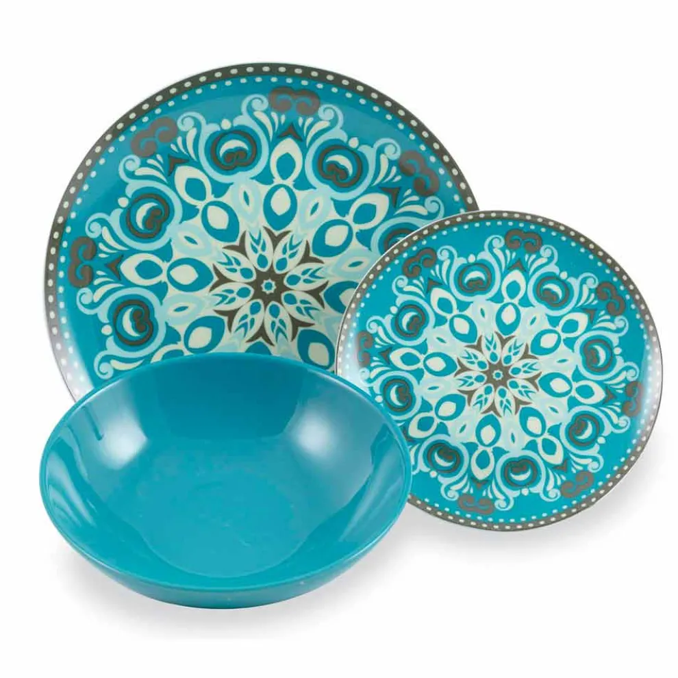 Gefärbtes Porzellangeschirr Set 18 Stück - Eivissa