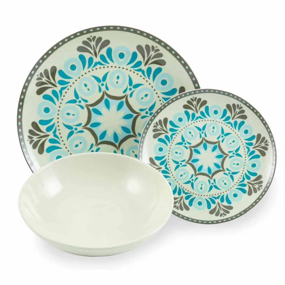 Gefärbtes Porzellangeschirr Set 18 Stück - Eivissa