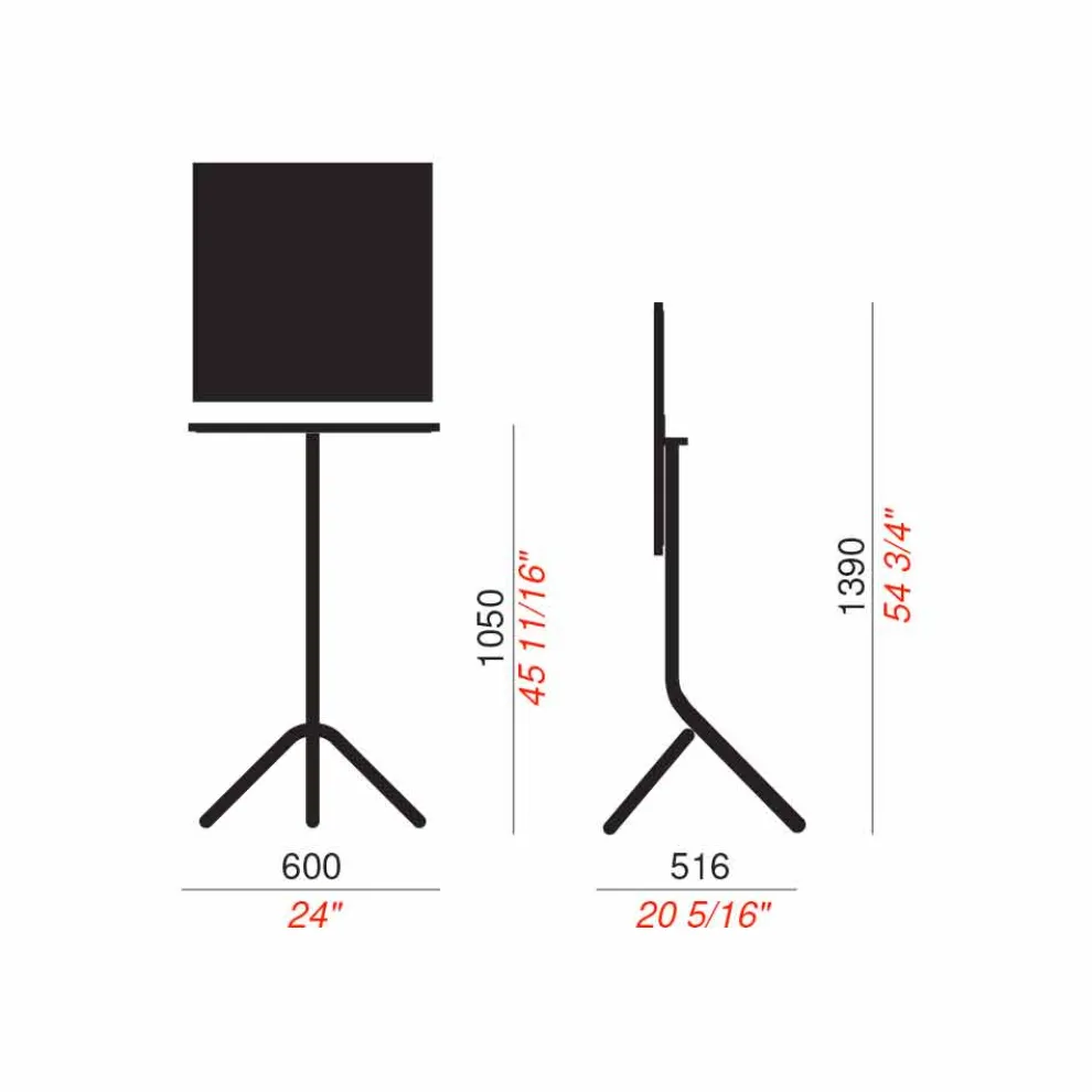 High Square Outdoor Tisch aus Metall und Blech Made in Italy - Archibald