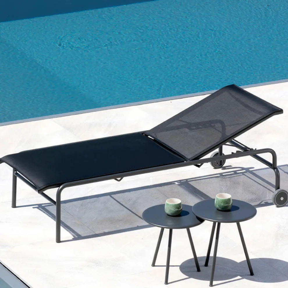 Stapelbares Gartenbett aus Stahl Made in Italy 2 Stück - Arwen