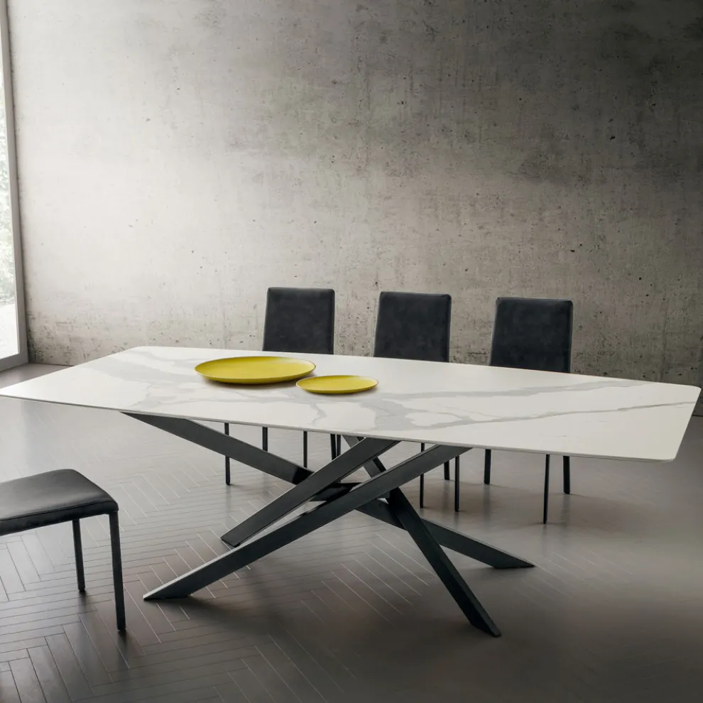 Laminam Küchentisch mit Metallstruktur Made in Italy - Carlino