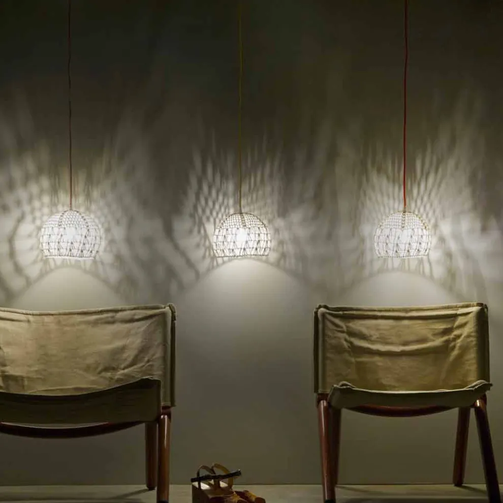 Lampe aus Baumwolle und Viskose in-es.artdesign aufgehängt Moderne Textur