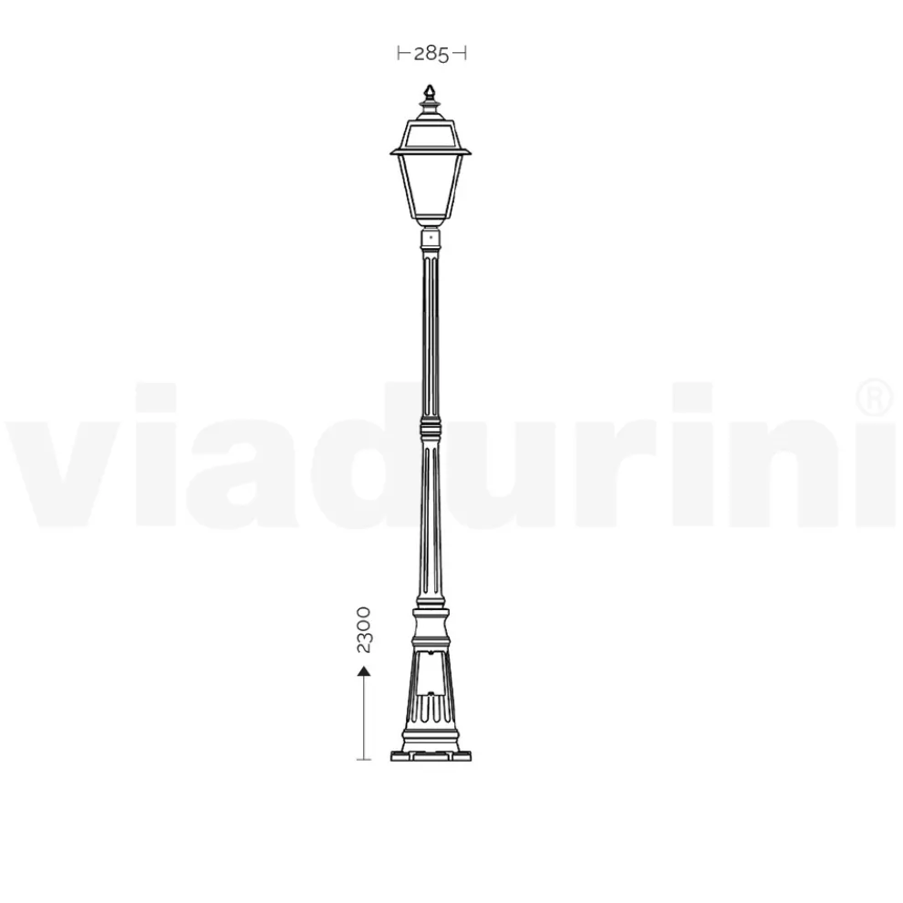 Lampe im Vintage-Stil aus Aluminium und Glas, hergestellt in Italien – Vivian