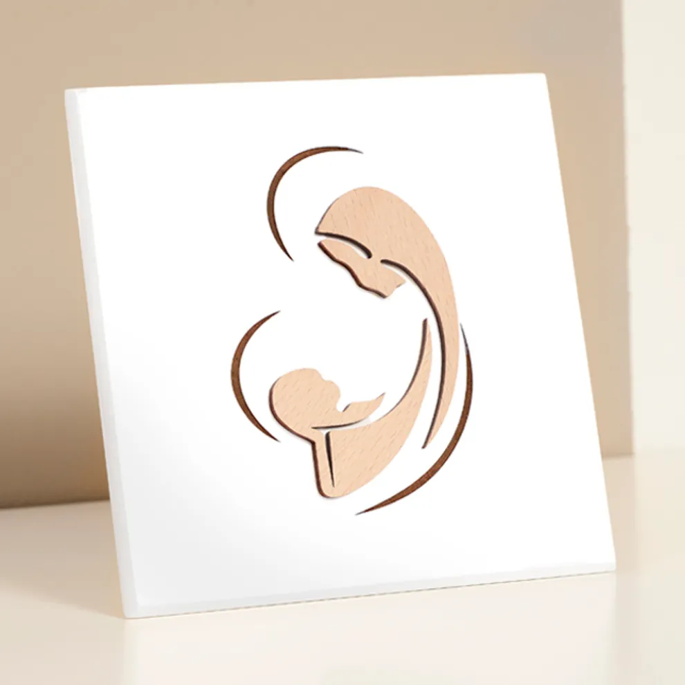 Lasergraviertes Bild von Maria und dem Jesuskind, hergestellt in Italien – Nigella