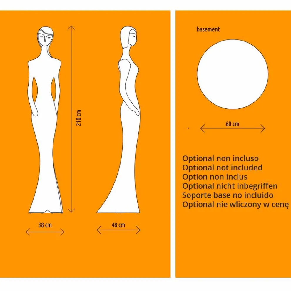 Leuchtendes Statuen-Bodendesign mit LED-Licht für den Innenbereich - Penelope von Myyour