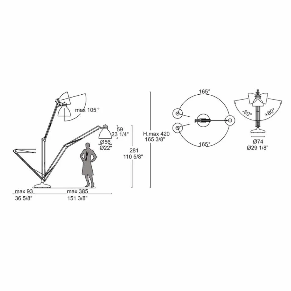 Leucos The Great JJ Design Stehlampe für Außen aus Aluminium