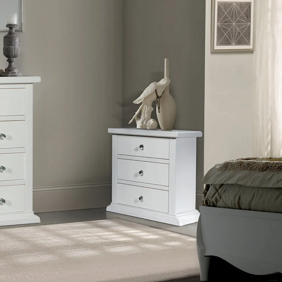 Nachttisch mit Struktur aus furnierten Holzpartikeln, hergestellt in Italien – Thor