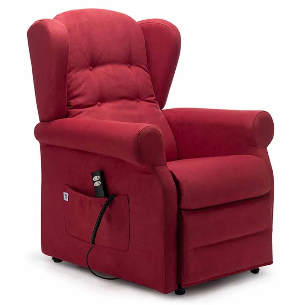 Lift Relax Armchair mit 2 Motoren Lift Relax Räder, Made in Italy - Marlene