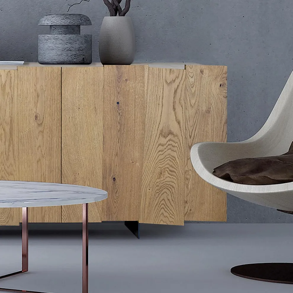 Living Sideboard mit 3 Türen aus Massivholz Made in Italy - Khal