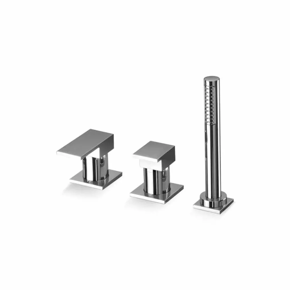 3-Loch-Badkantenmischer aus Messing Made in Italy - Panela