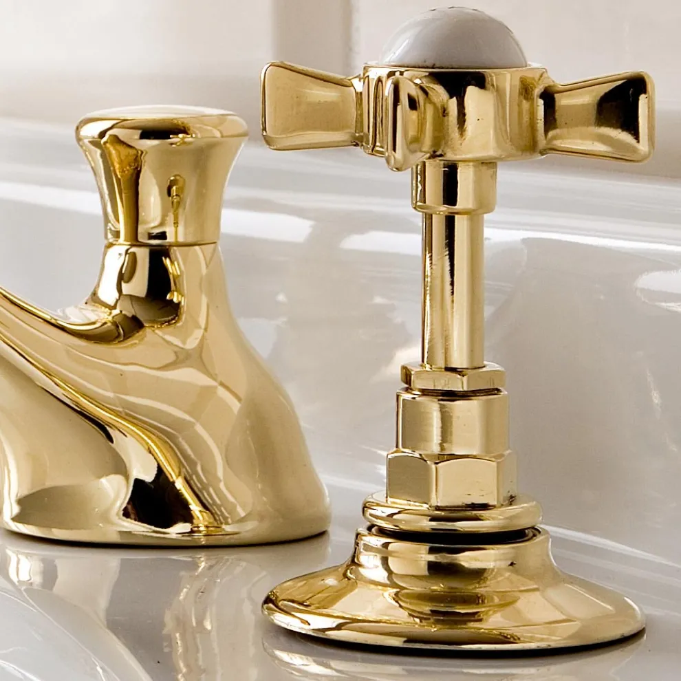 3-Loch-Waschtischarmatur aus Messing im Vintage-Stil, hergestellt in Italien - Katerina