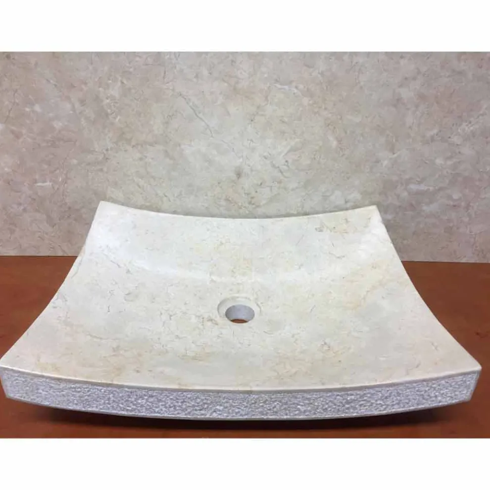 Love weißes Designer-Waschbecken aus Naturstein, Einzelstück