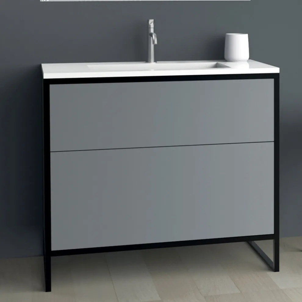 Luxus Design Badezimmermöbel aus Holz 90 cm Made in Italy - Cizco