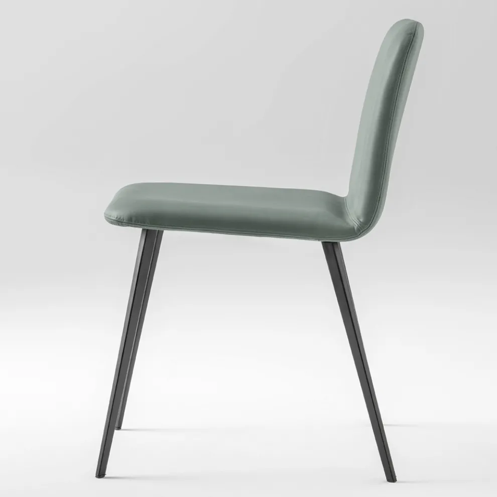 Luxus Ledersessel mit Metallbeinen Made in Italy, 2 Stück - Molde