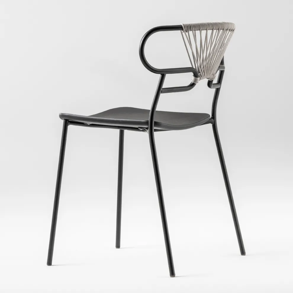 Luxus stapelbarer Stuhl aus Metall und Polyurethan Made in Italy 2 Stück - Trosa