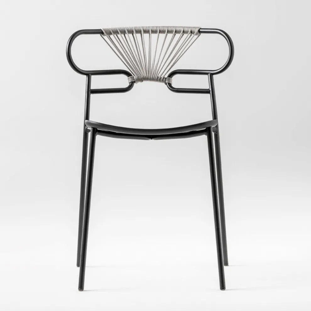 Luxus stapelbarer Stuhl aus Metall und Polyurethan Made in Italy 2 Stück - Trosa