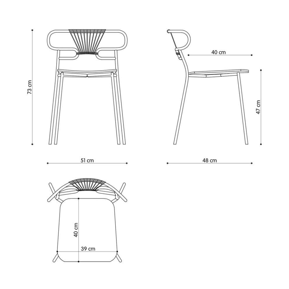 Luxus stapelbarer Stuhl aus Metall und Polyurethan Made in Italy 2 Stück - Trosa