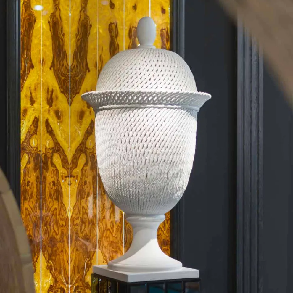 Elegante Keramikvase für den Innenbereich, handgefertigt in Italien - Napoleone