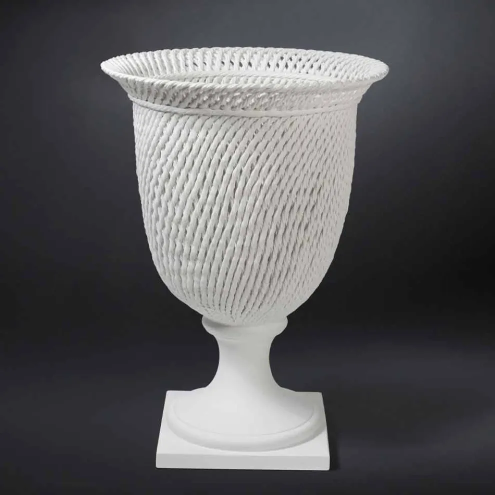 Elegante Keramikvase für den Innenbereich, handgefertigt in Italien - Napoleone