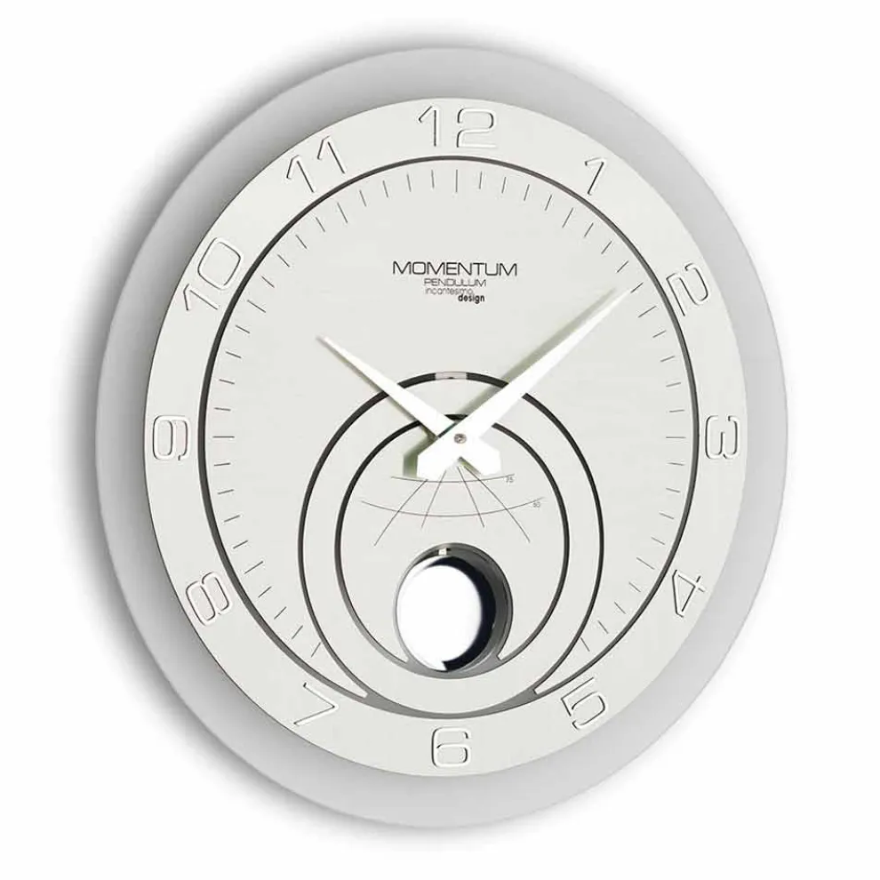 moderne Wanduhr mit Pendel aus Mineralglas Dininhop Modell
