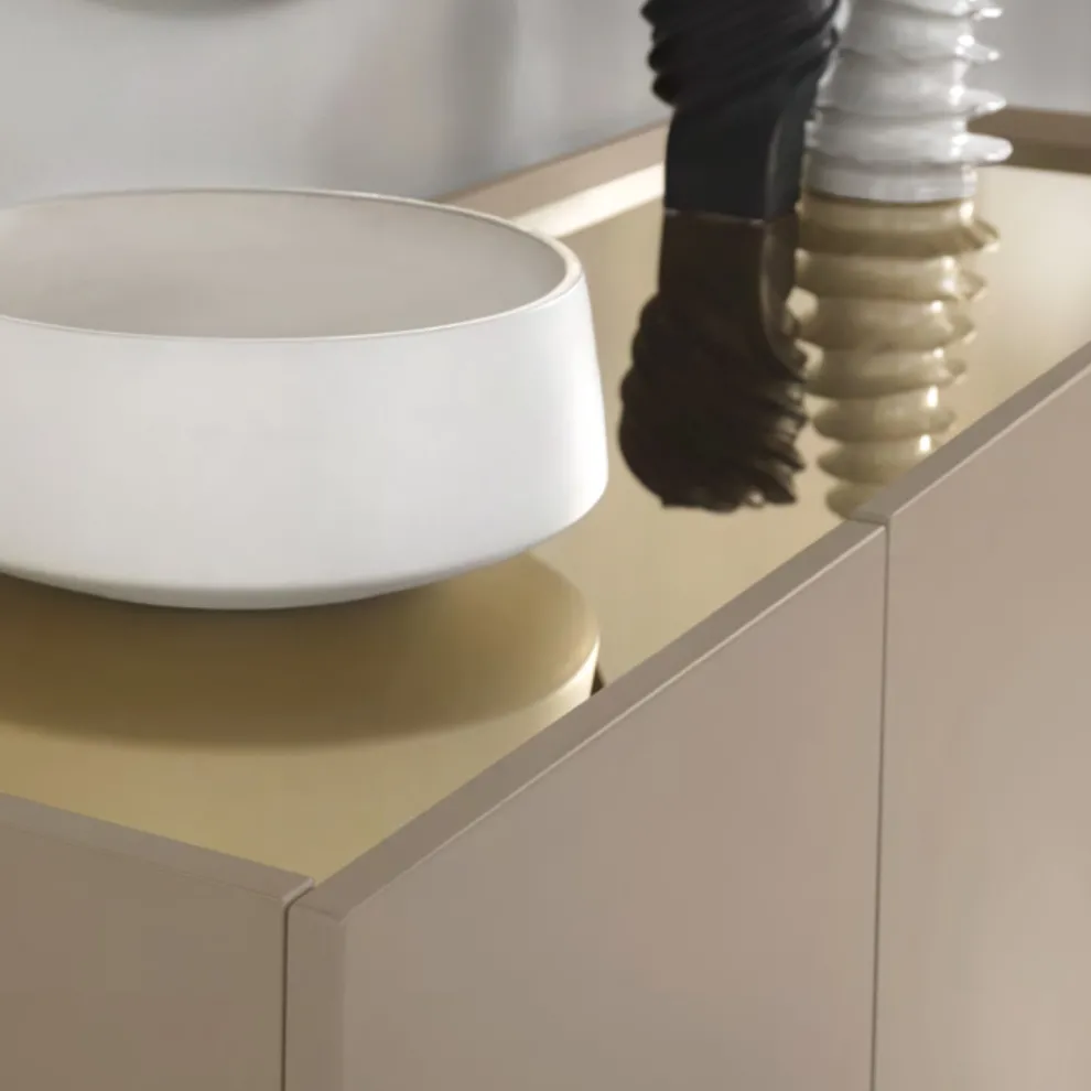 Madia in Melamin und MDF mit Laminateinsätzen Made in Italy - Gordita