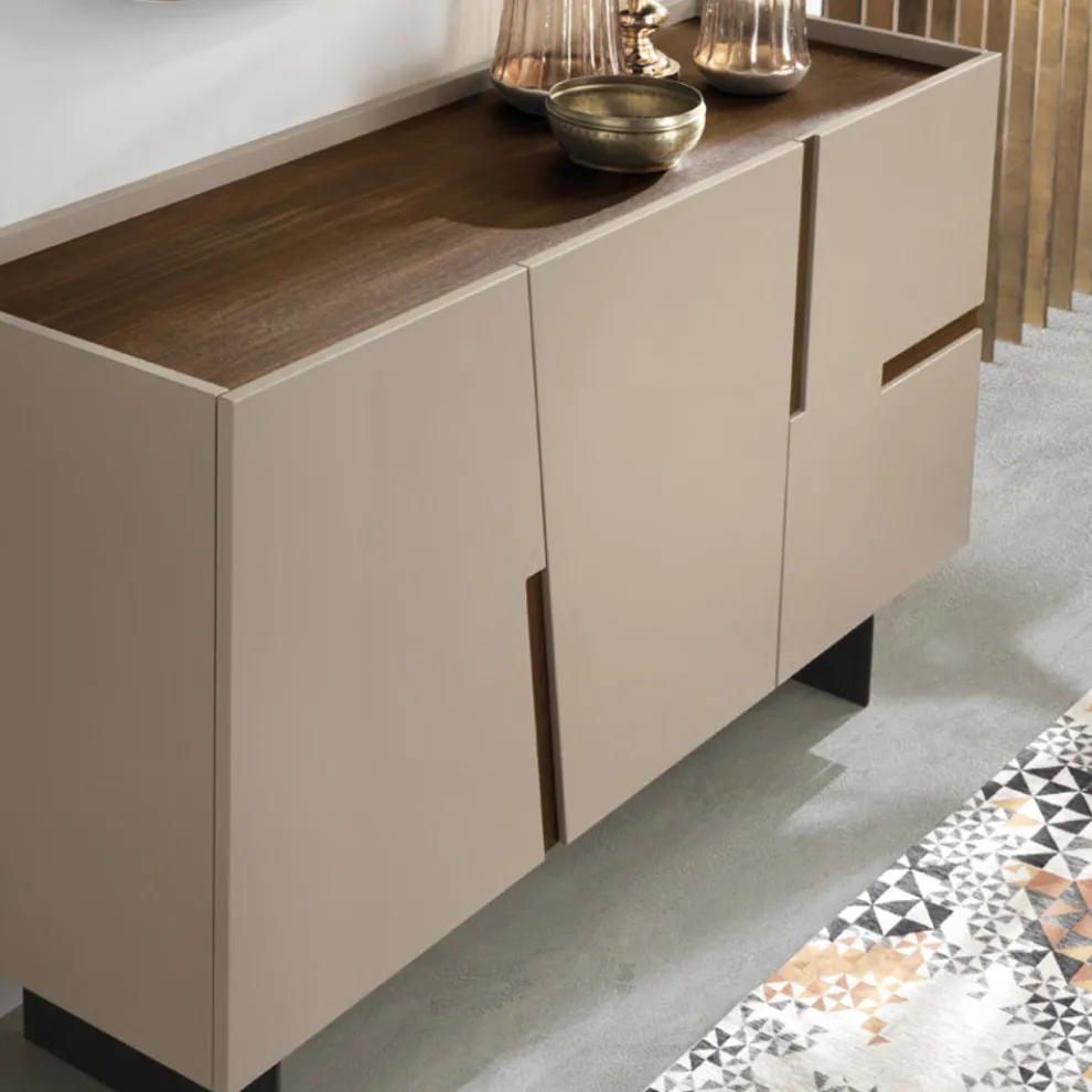 Madia in Melamin und MDF mit Laminateinsätzen Made in Italy - Gordita