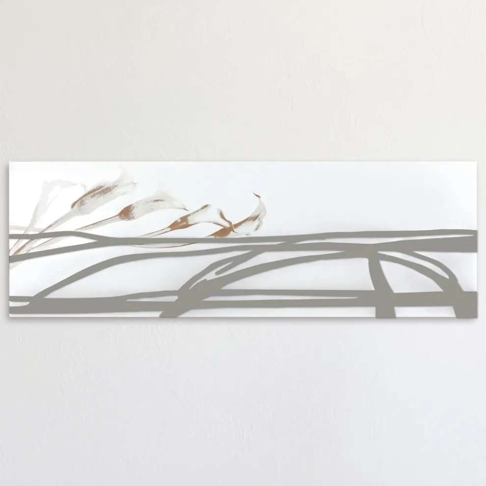 Malerei mit abstrakten Formen, hergestellt mit Laser, hergestellt in Italien – Grace