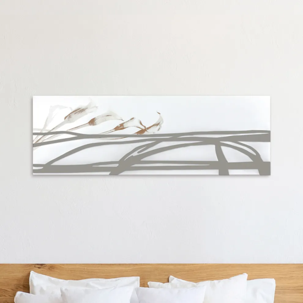 Malerei mit abstrakten Formen, hergestellt mit Laser, hergestellt in Italien – Grace