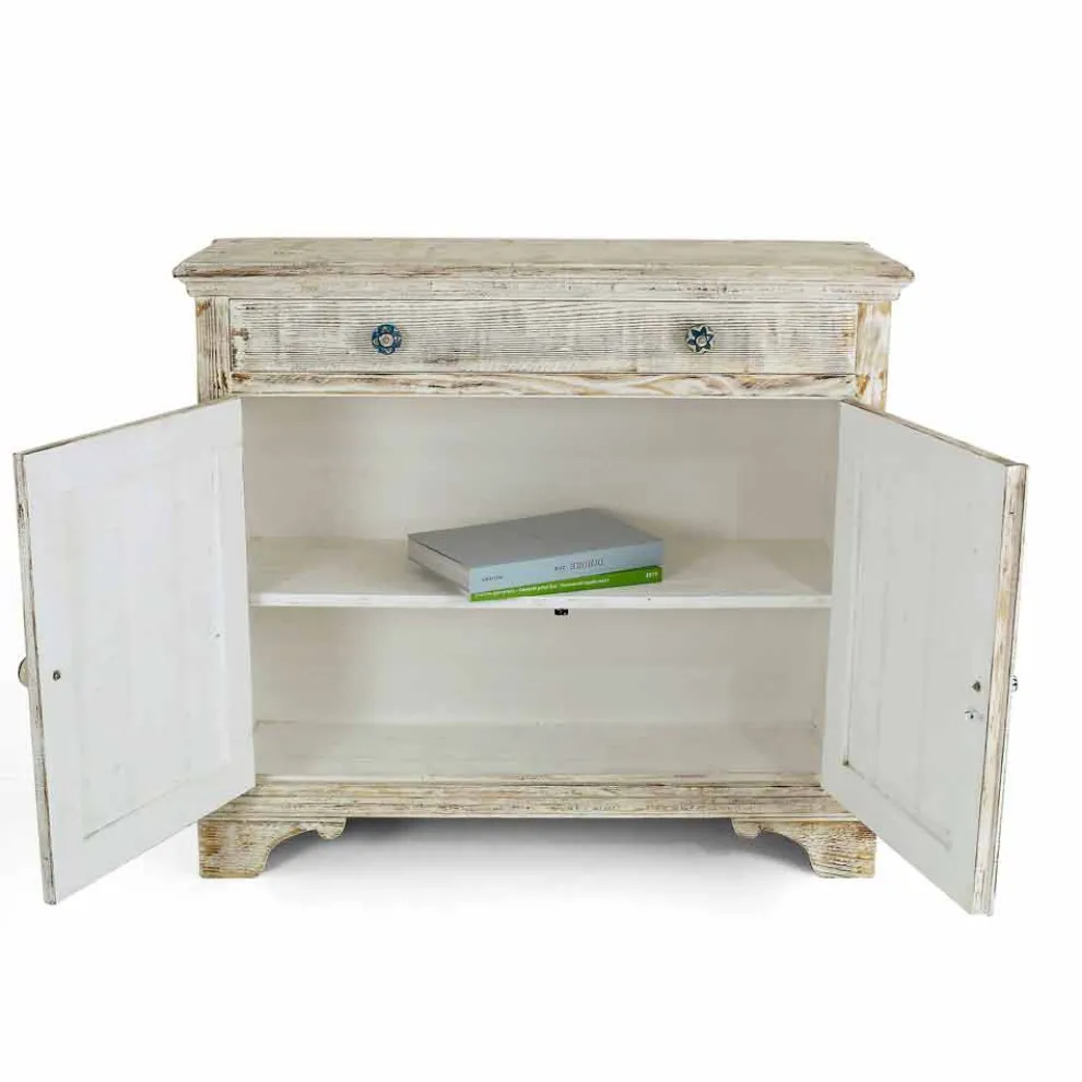 Massives Fichtenholz Sideboard mit internen Regalen Made in Italy - Pierrot