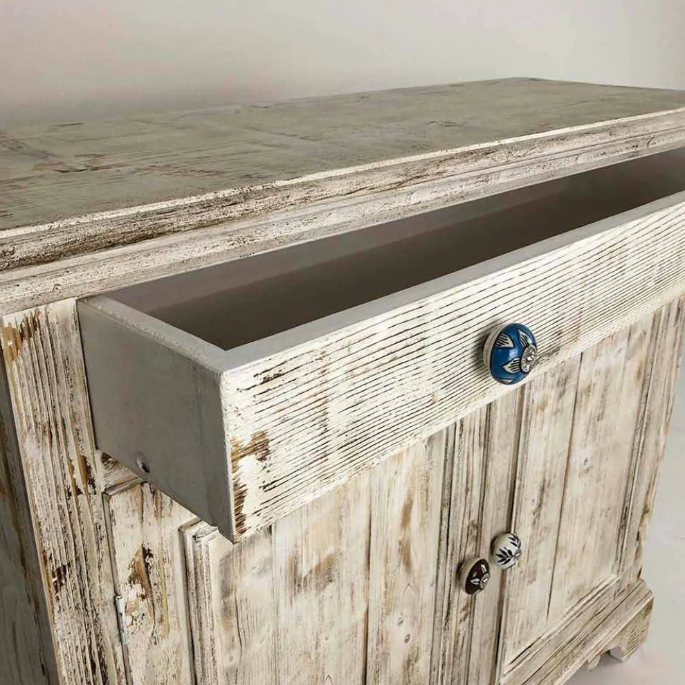 Massives Fichtenholz Sideboard mit internen Regalen Made in Italy - Pierrot