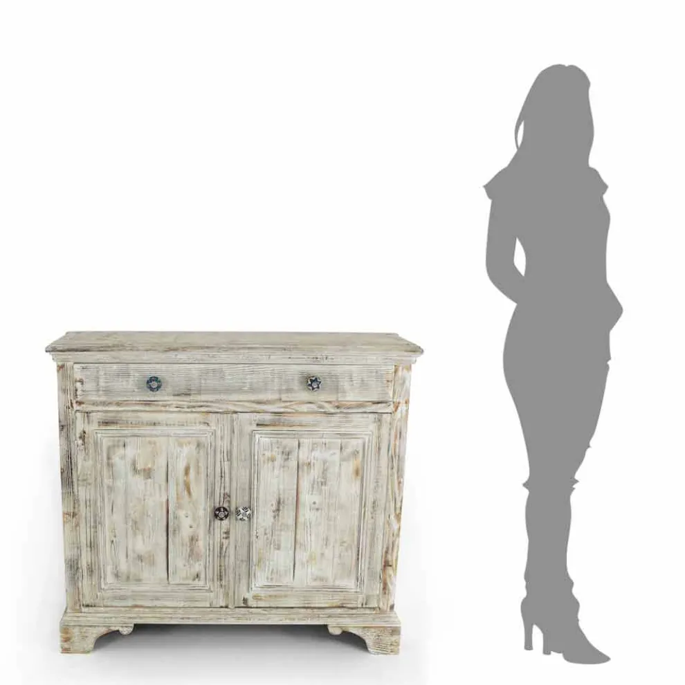 Massives Fichtenholz Sideboard mit internen Regalen Made in Italy - Pierrot