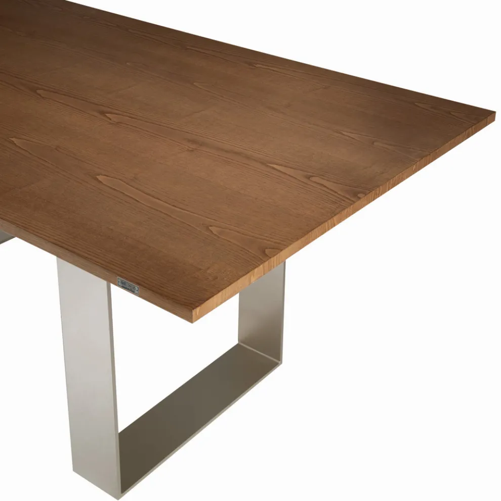 Massivholz-Küchentisch und Eisenbeine Made in Italy - Pegasus