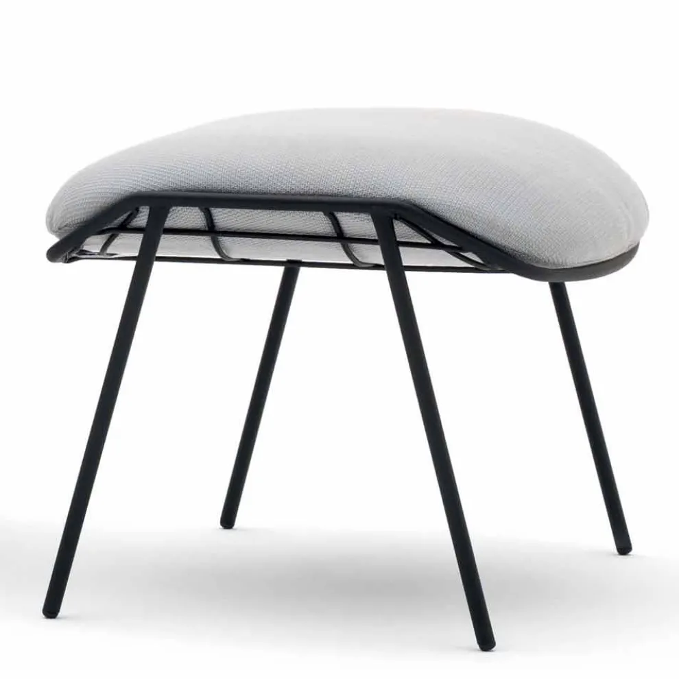 Outdoor Pouf/Fußstütze aus Stoff und Stahl Varaschin Summer Set