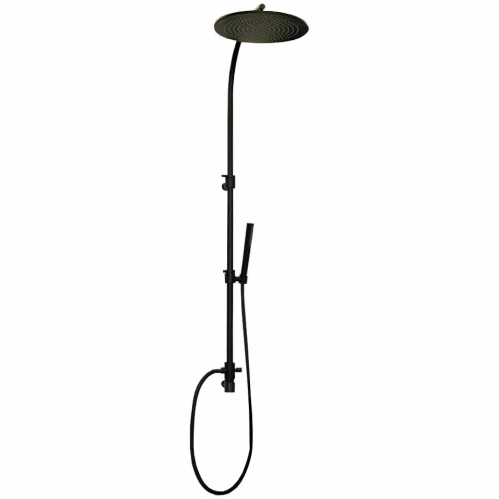Messing-Duschsäule mit rundem Stahl-Duschkopf Made in Italy - Kennedy