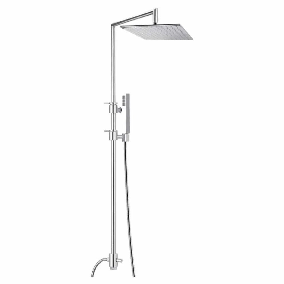 Messing-Duschsäule mit quadratischem Stahl-Duschkopf Made in Italy - Lipari