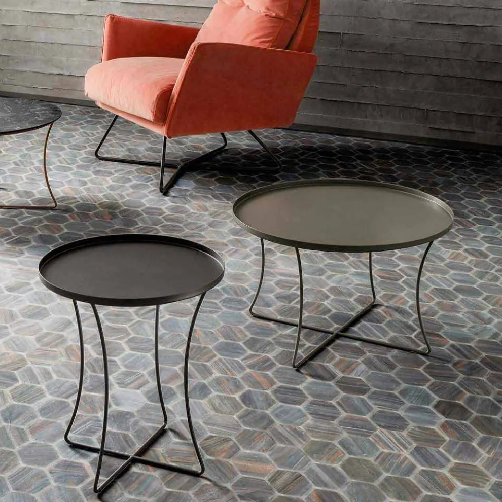 Metall Couchtisch mit Behälter Tablett Made in Italy - Numbo