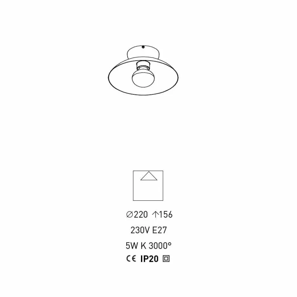 Metall Design Deckenleuchte mit Gold Finish Detail Made in Italy - Valta