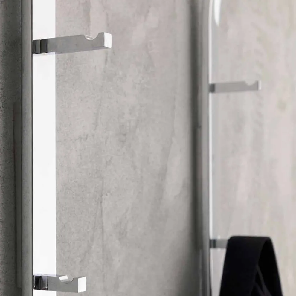 Metallwand Kleiderbügel mit 2 Haken und LED-Licht Made in Italy - Osmio
